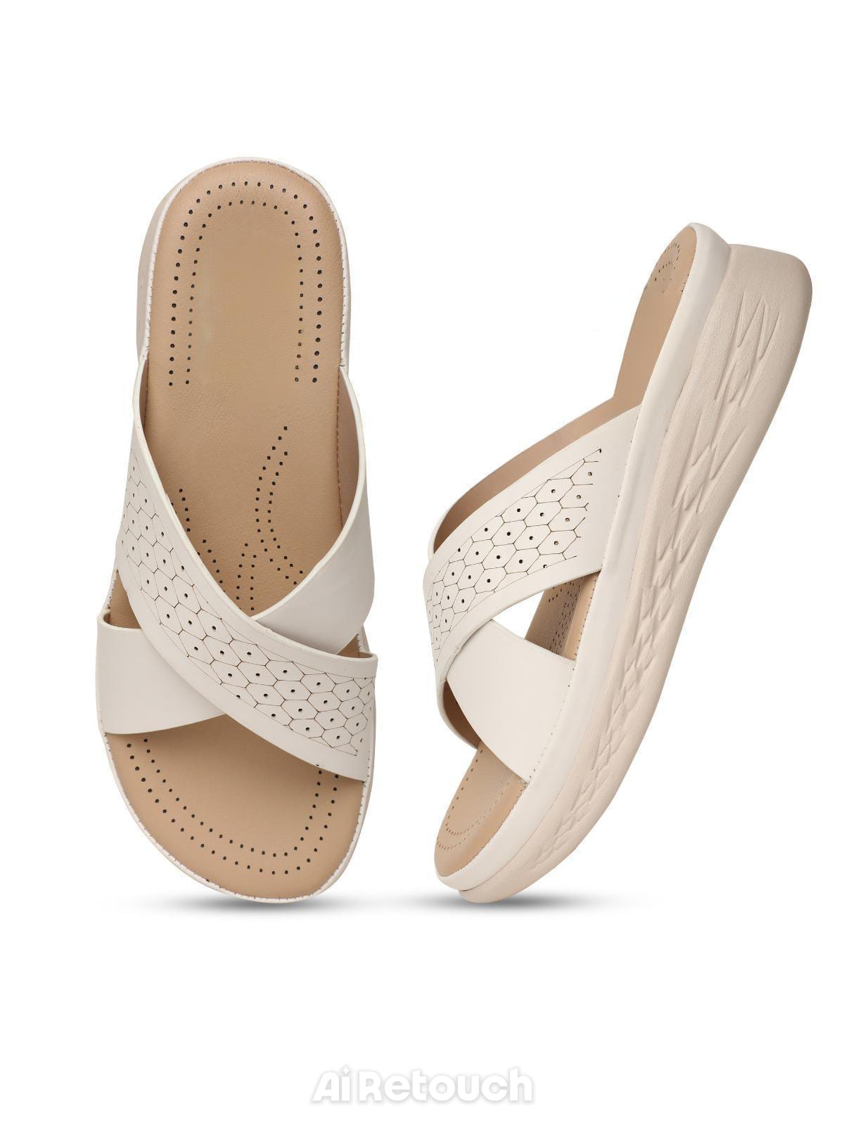 Nekmo Fashion  womens talot White  thong-wedges